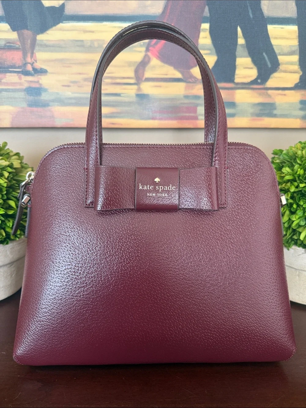 KATE SPADE ♠️ New York 🍒 CHERRYWOOD 🍒 MAISE MATTHEWS STREET SATCHEL BAG🌟EUC🌟